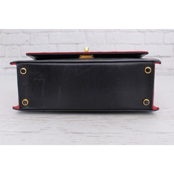 Chanel Trapezoid Flap Bag Two Tone Lambskin Leather Shoulder Crossbody Bag A4695 - Picture 13 of 13